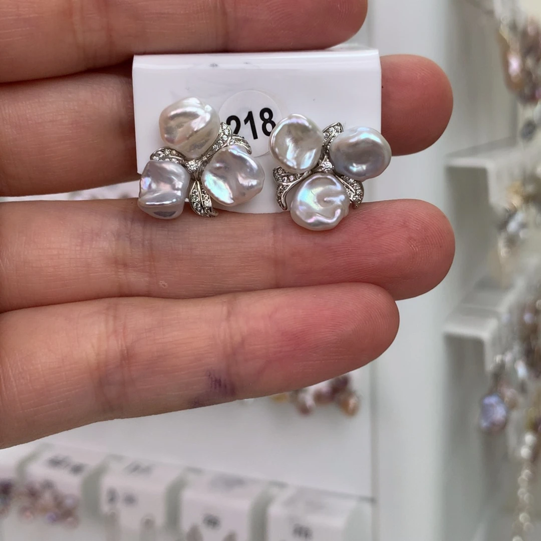 茉***莉淡水珠珠➕通体S925银耳饰