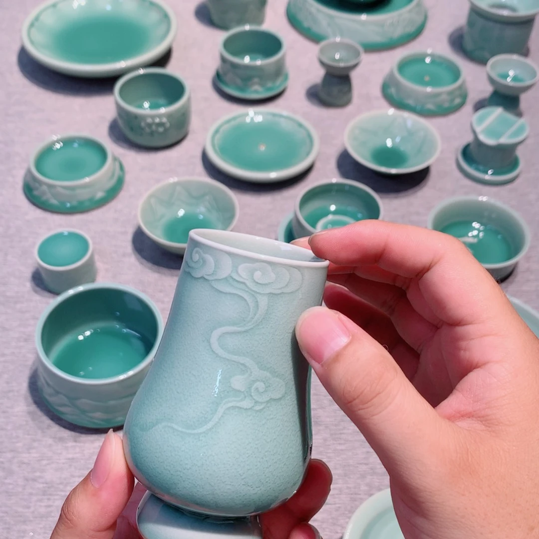 不*龙泉青瓷茶具杯子