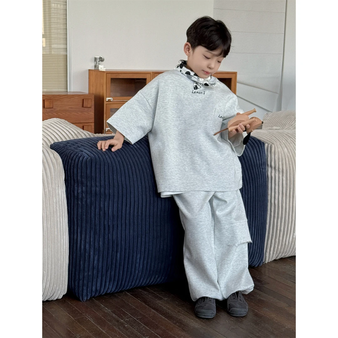 in 爱：nl25春季男孩宽松两件套韩版儿童痞帅时尚洋气套装90565