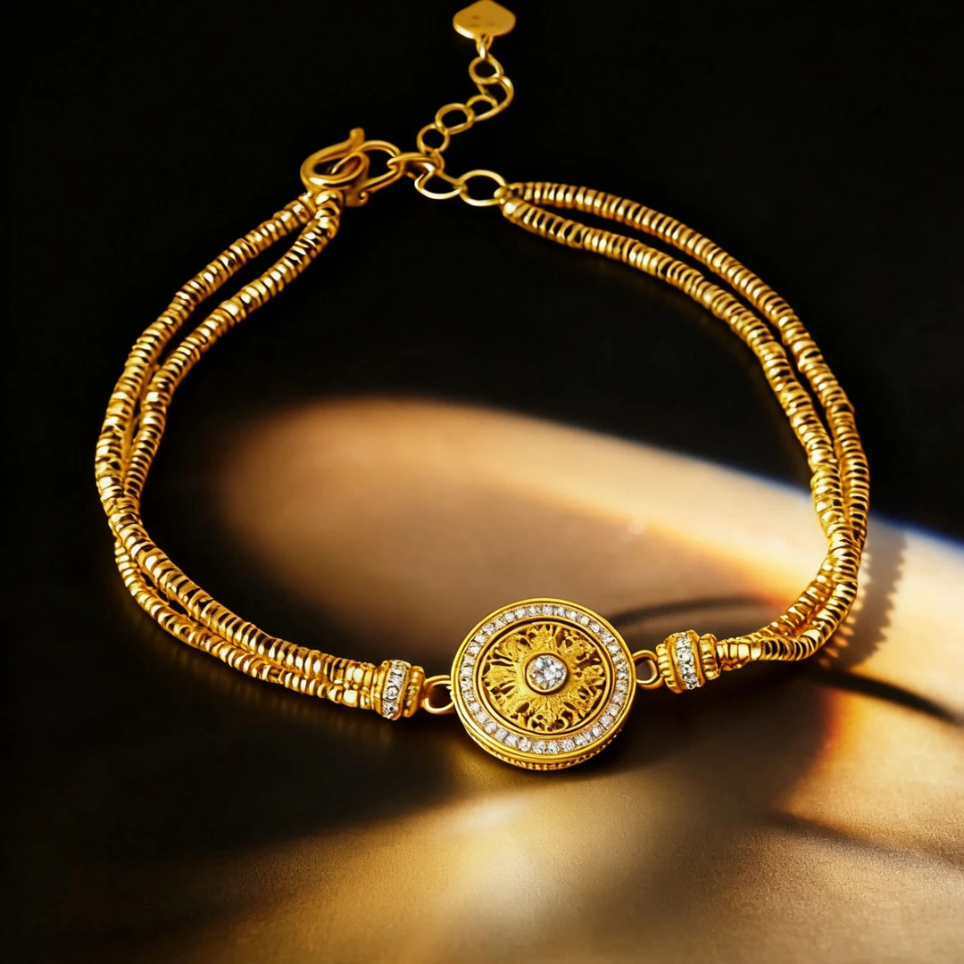 12期免息【中国黄金】足金八宝罗盘手表链时尚高端奢侈送礼必备金粹