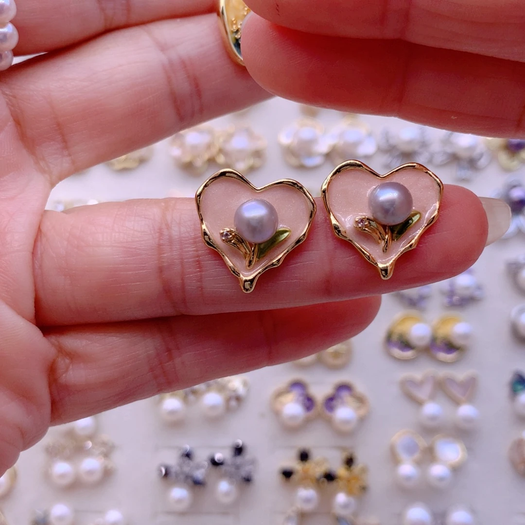 耳饰合金淡水珍珠