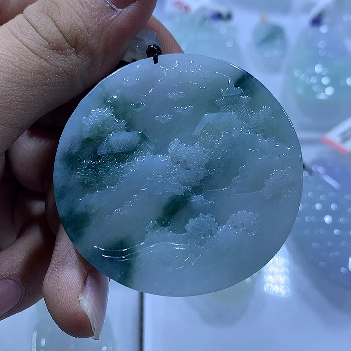 翡翠未镶嵌颈饰天然翡翠A货吊坠