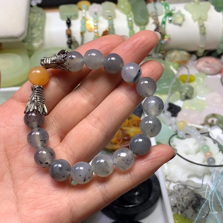 蛇纹石玉合金颈饰