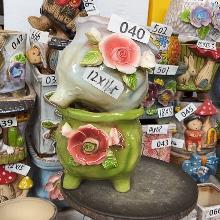 粗陶材质多肉花盆