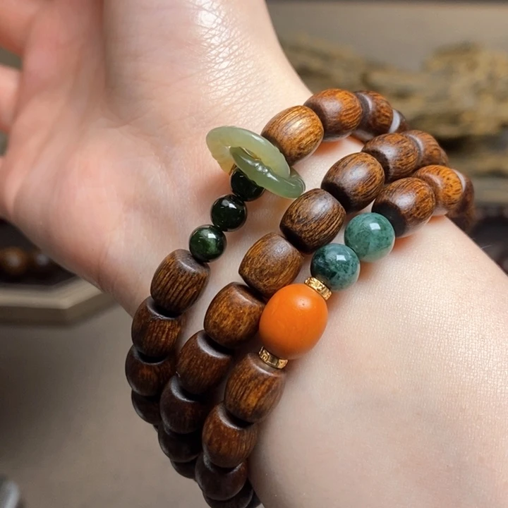 沉香手串越南芽庄白棋楠虫漏0.8配饰