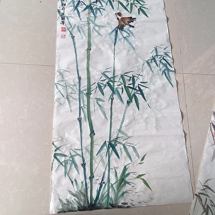 国画三尺手绘竹子