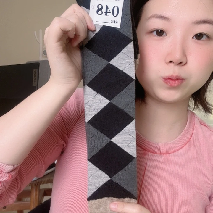 三醋酯纤维优家菱格小腿袜048