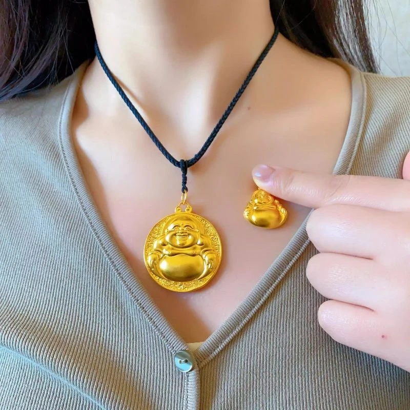 合金吊坠 精品圆形弥勒佛吊坠