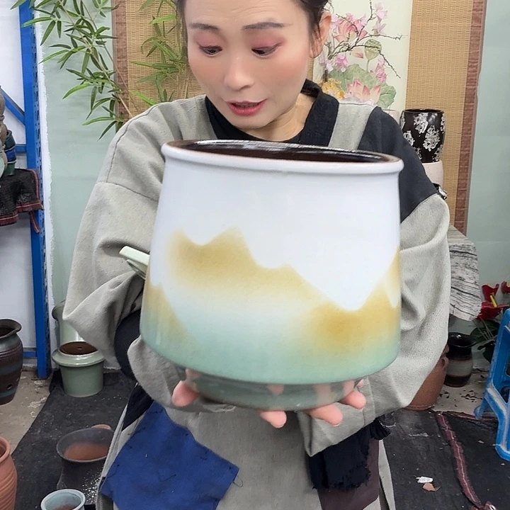 19×21 -粗陶花盆有孔