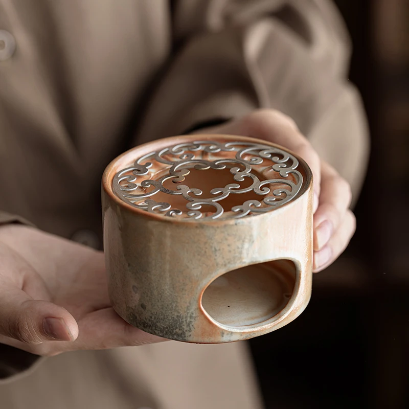 轻孰柴烧围炉小型煮茶炉煮茶壶温茶器蜡烛加热底座复古温茶炉套装