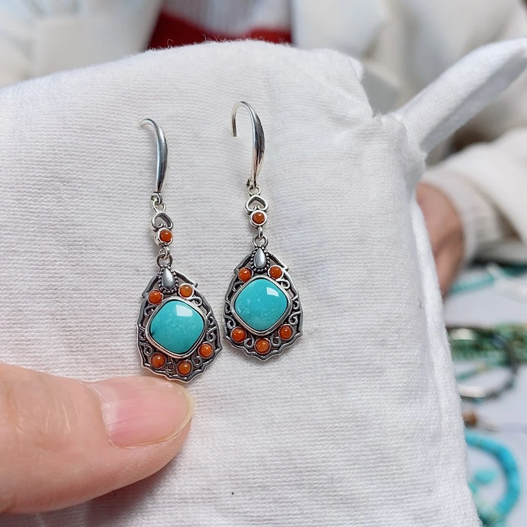 绿松石银S925镶嵌珠宝奇石