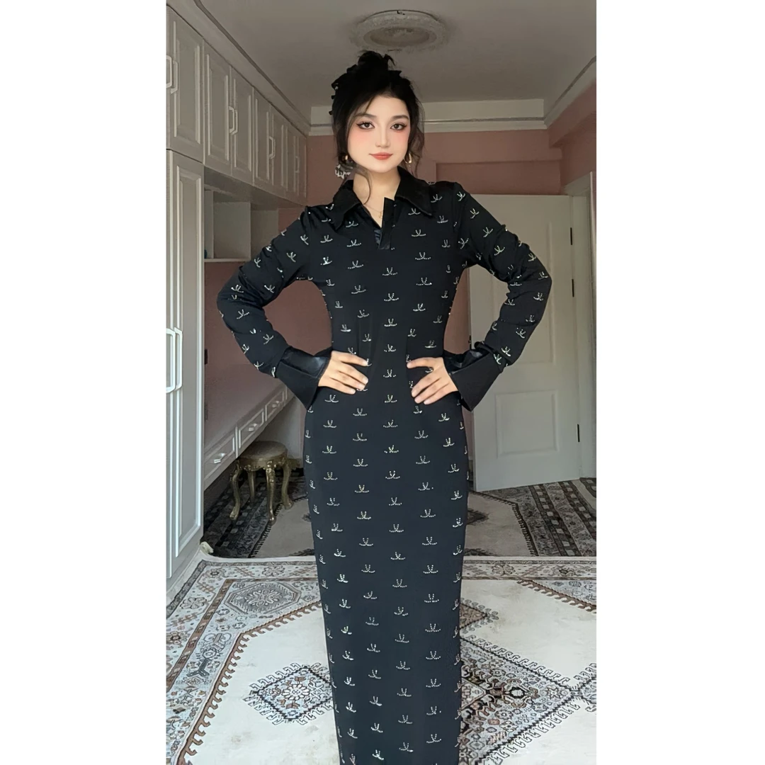 9899【包邮】时尚烫钻通勤日常婚礼高级女装连衣裙