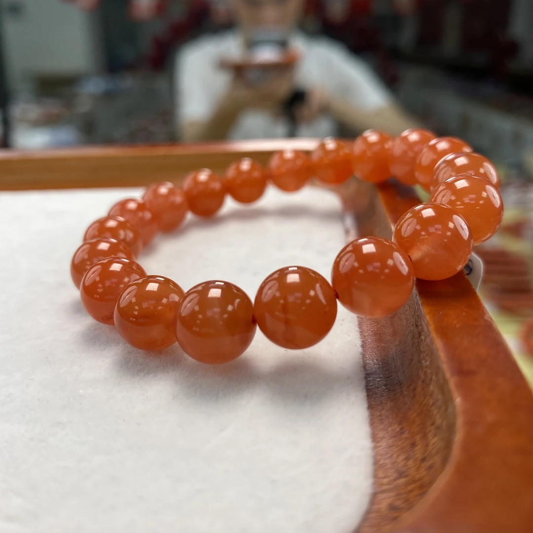 保山南红滴水洞圆珠单圈活动款 12mm 多样性发一