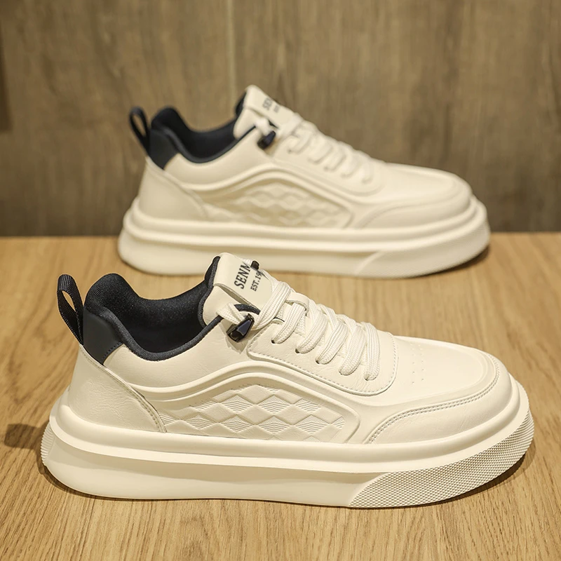 SENMA/森马夏季爆款低帮休闲板鞋男士时尚高档复古百搭皮面潮鞋男