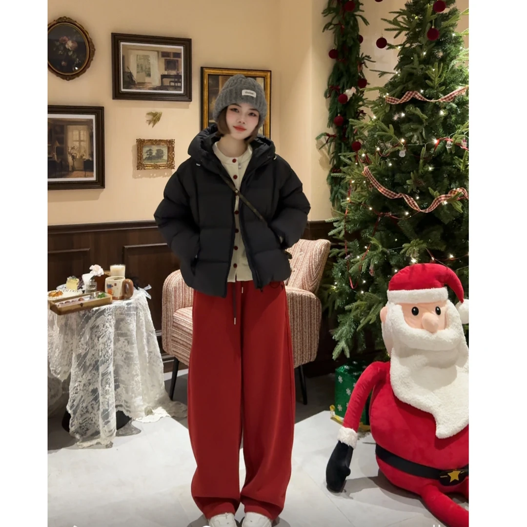 MY【风味面包】新国标90白鸭绒冬季新款韩系极简风连帽泡芙羽绒服