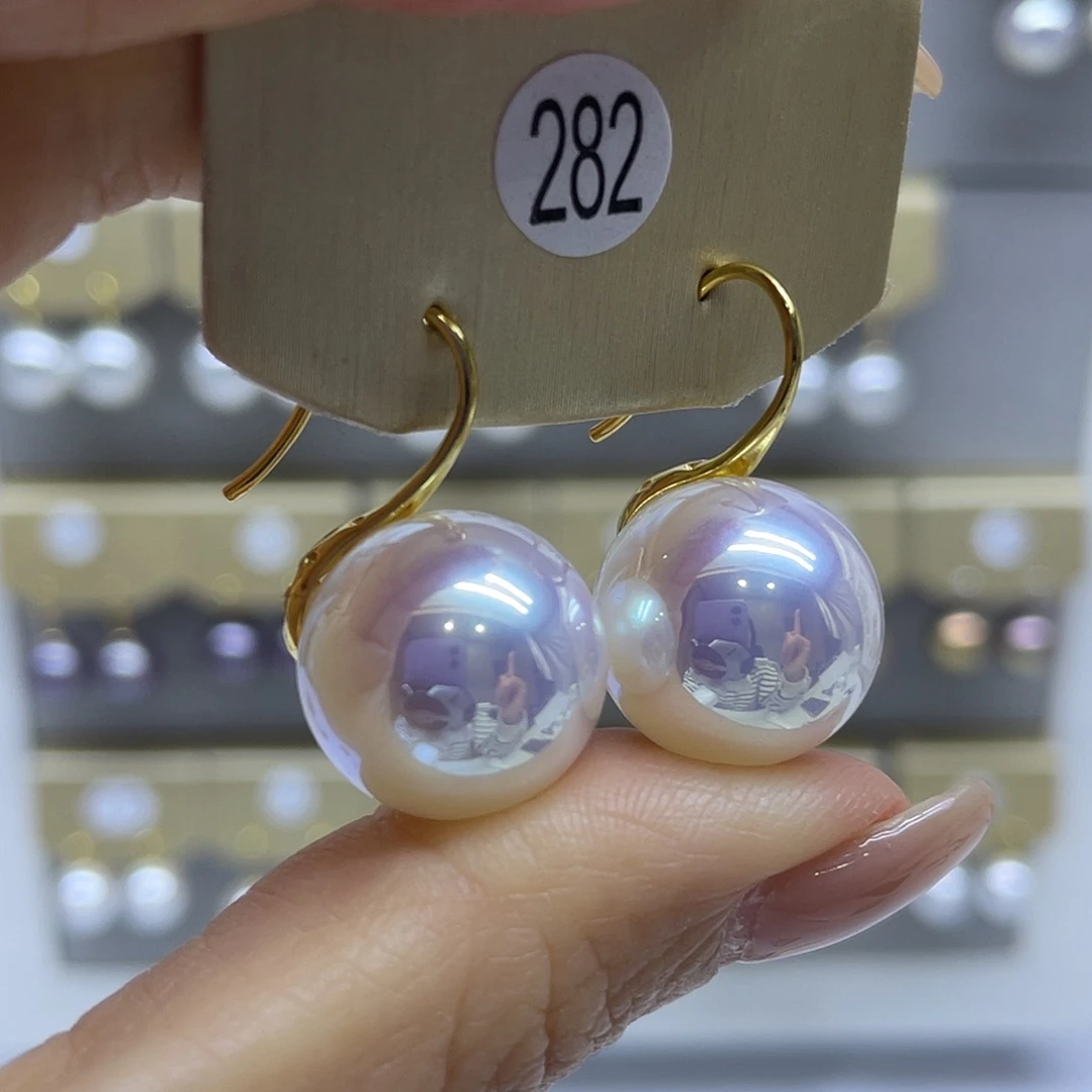 银S925镶嵌耳饰淡水珍珠