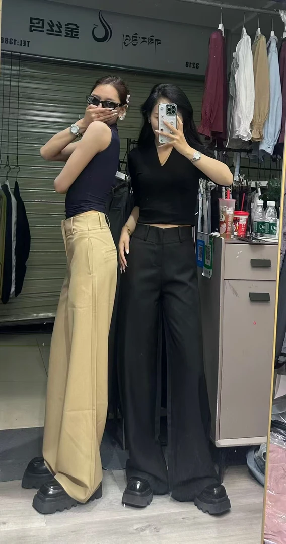 西装直筒裤女春秋夏季休闲百搭