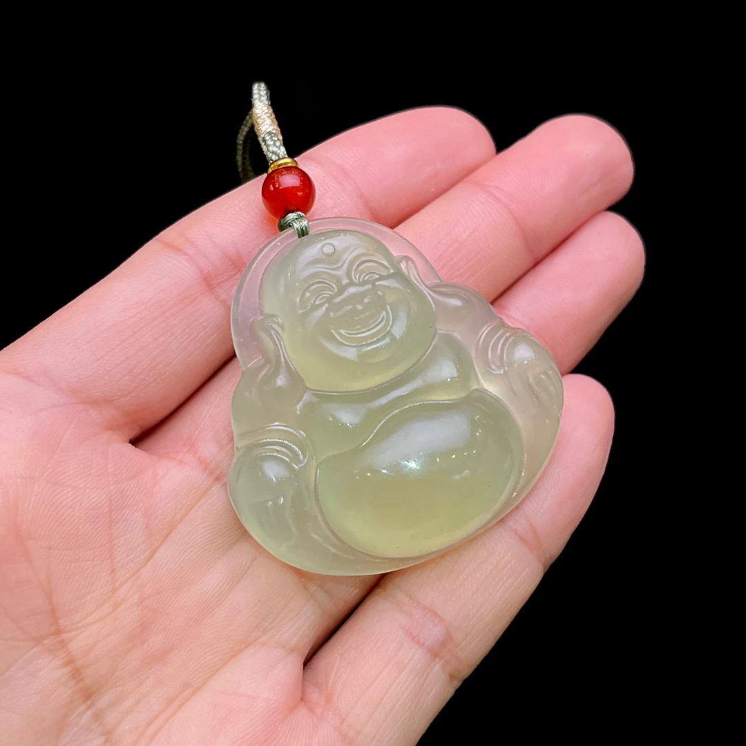 岫玉佛公吊坠A36-01赠礼盒（多样性发其一）