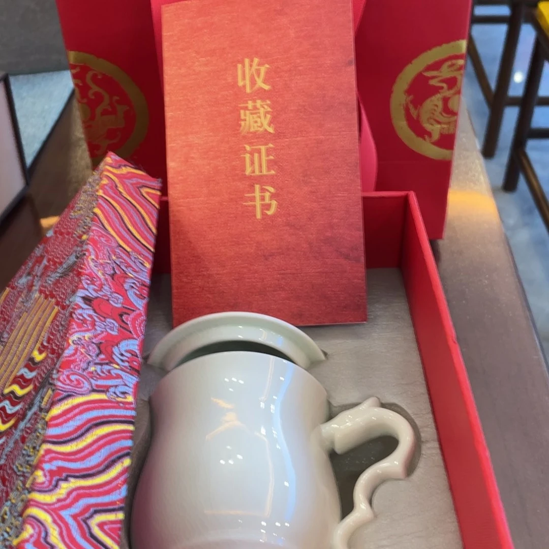 汝瓷出口级/龙头杯/礼盒