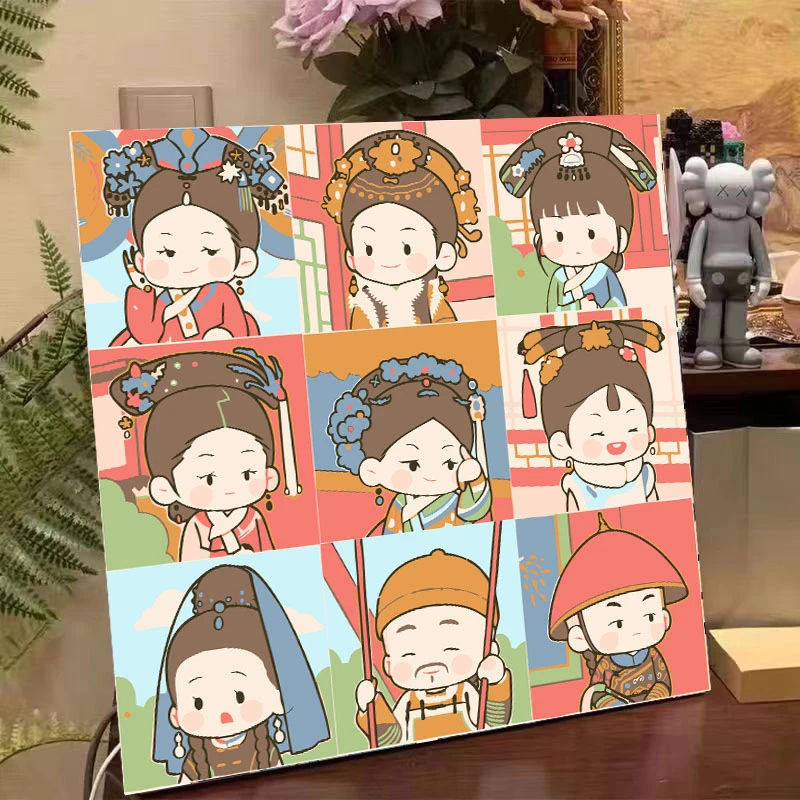 甄嬛传diy数字油画爆款简单手工填色画学生手绘油彩挂画