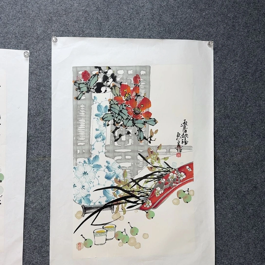 国画白羽老师四尺三开68*45