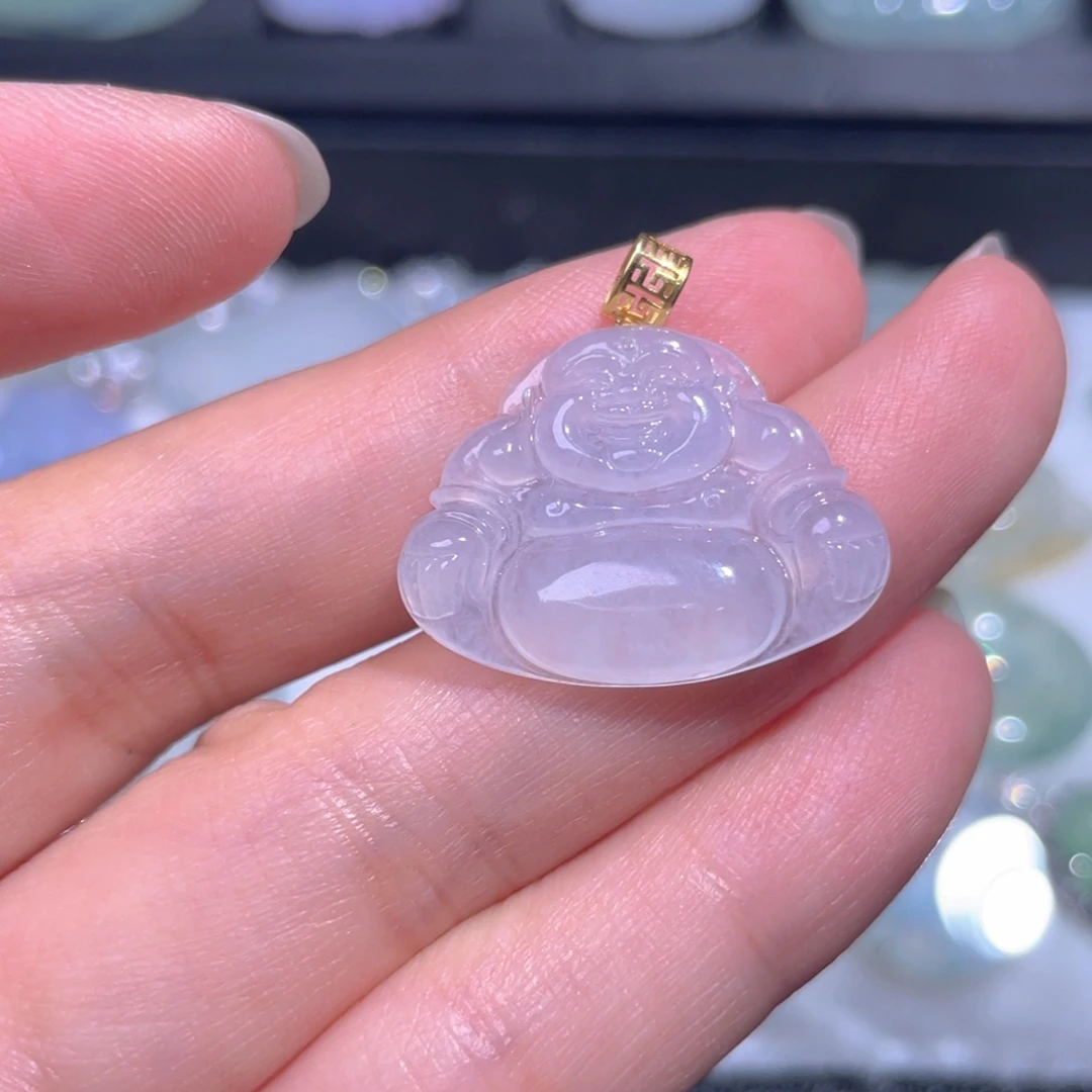 颈饰18K金镶嵌翡翠翡翠