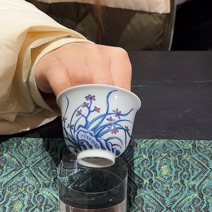 怡琅柴窑花卉杯杯杯