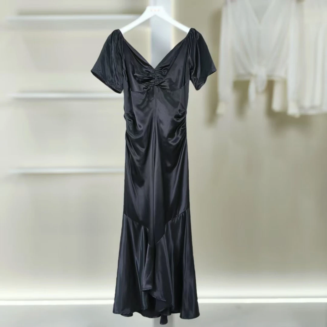 麦迪尚品【蒙M】50501264高级感短袖收腰连衣裙夏季女装品牌折扣