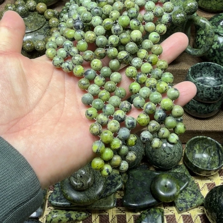 蛇纹石玉未镶嵌药王石能量养生产品