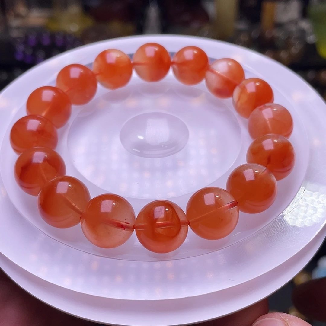 手链未镶嵌水晶红兔毛手链