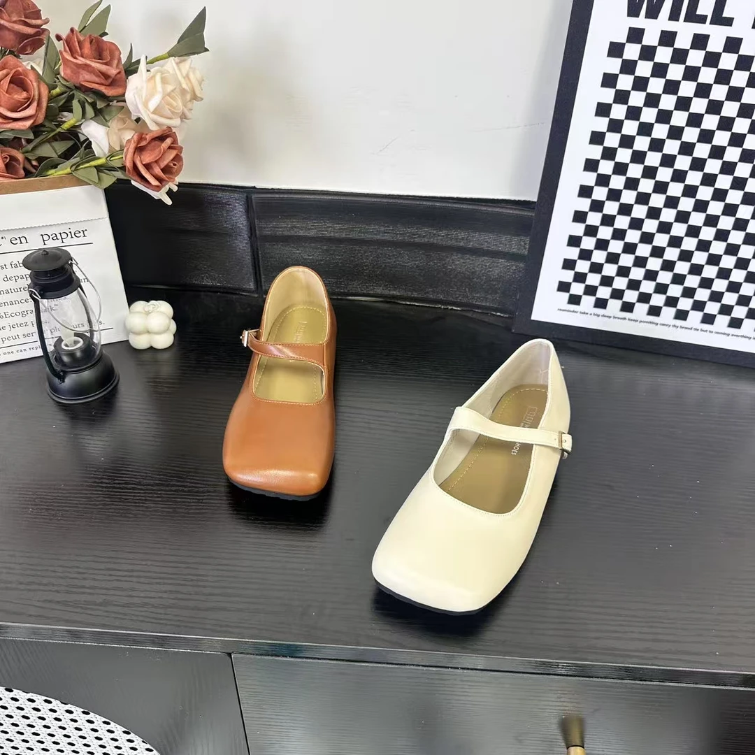 夏季新款时尚休闲女鞋气质款单鞋玛丽珍舒适平底鞋冷粘2131-2