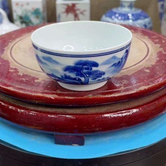 花瓶用****8全手工釉下工笔山水主人杯