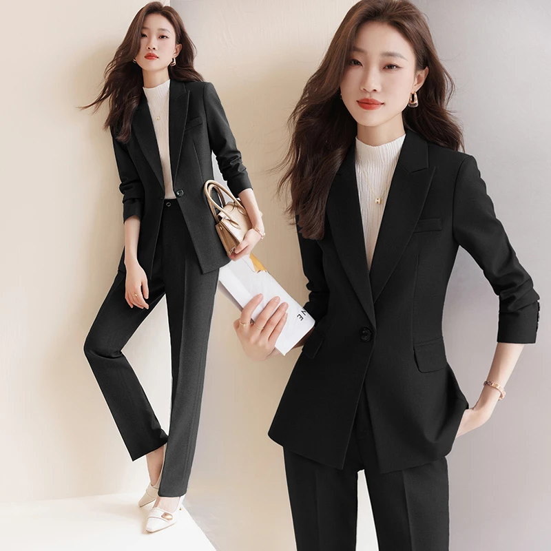 黑色西装套装女职业装2025新款高级感气质正装工作服高端西服外套