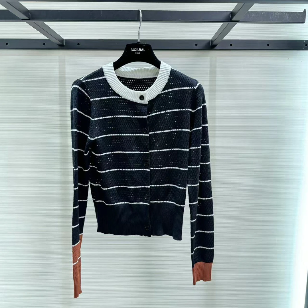 FH女装上衣开衫毛衣针织衫时尚条纹气质216