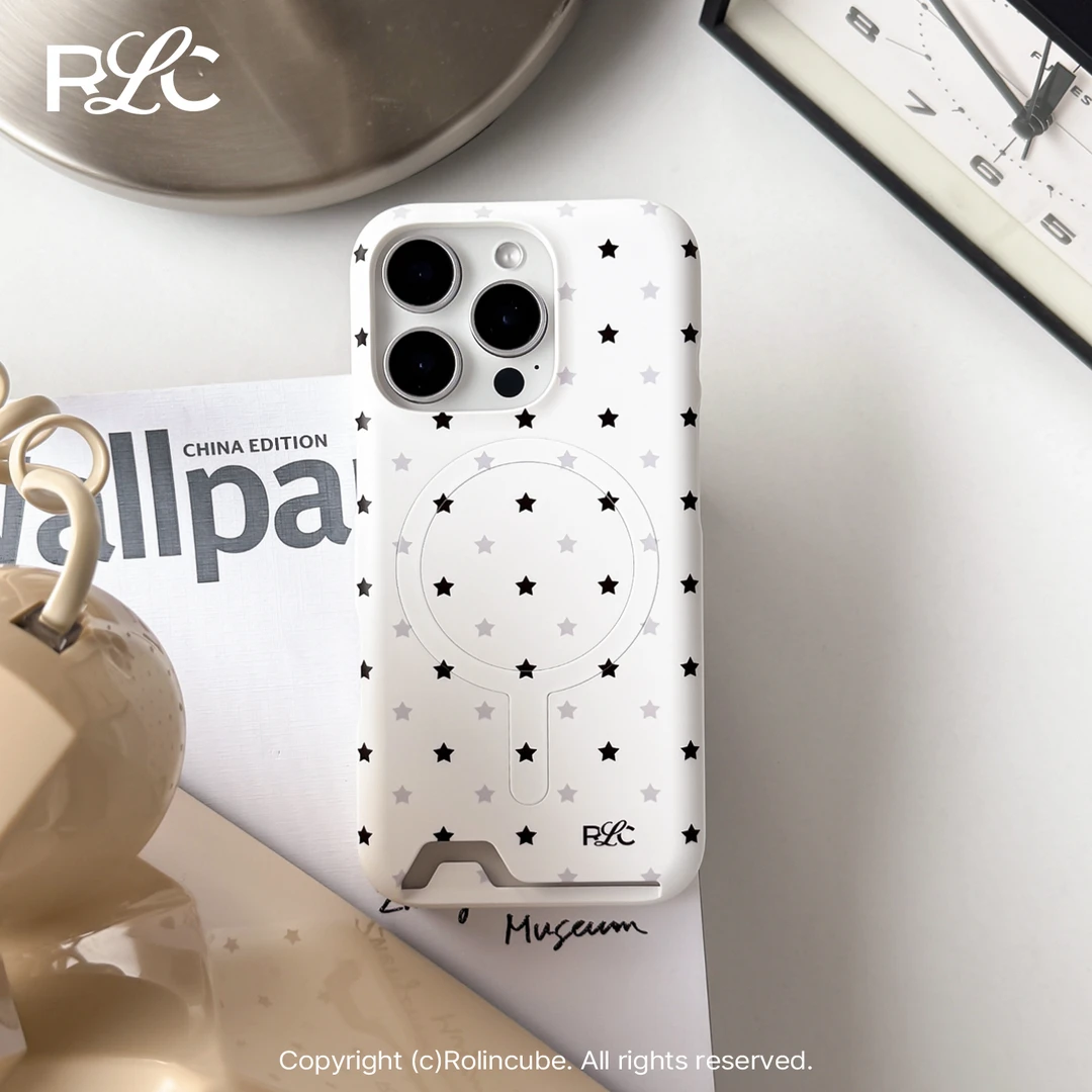 Rolincube原创AB星原创韩国菲林插卡磁吸壳简约苹果iPhone手机壳