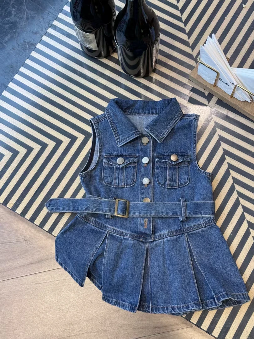 qd家美美嘟软牛仔小连衣裙