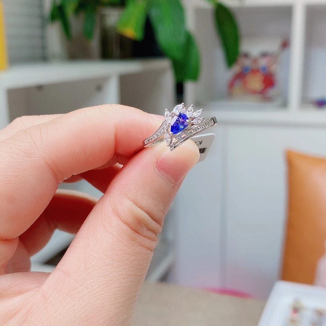 银S925镶嵌戒指坦桑石