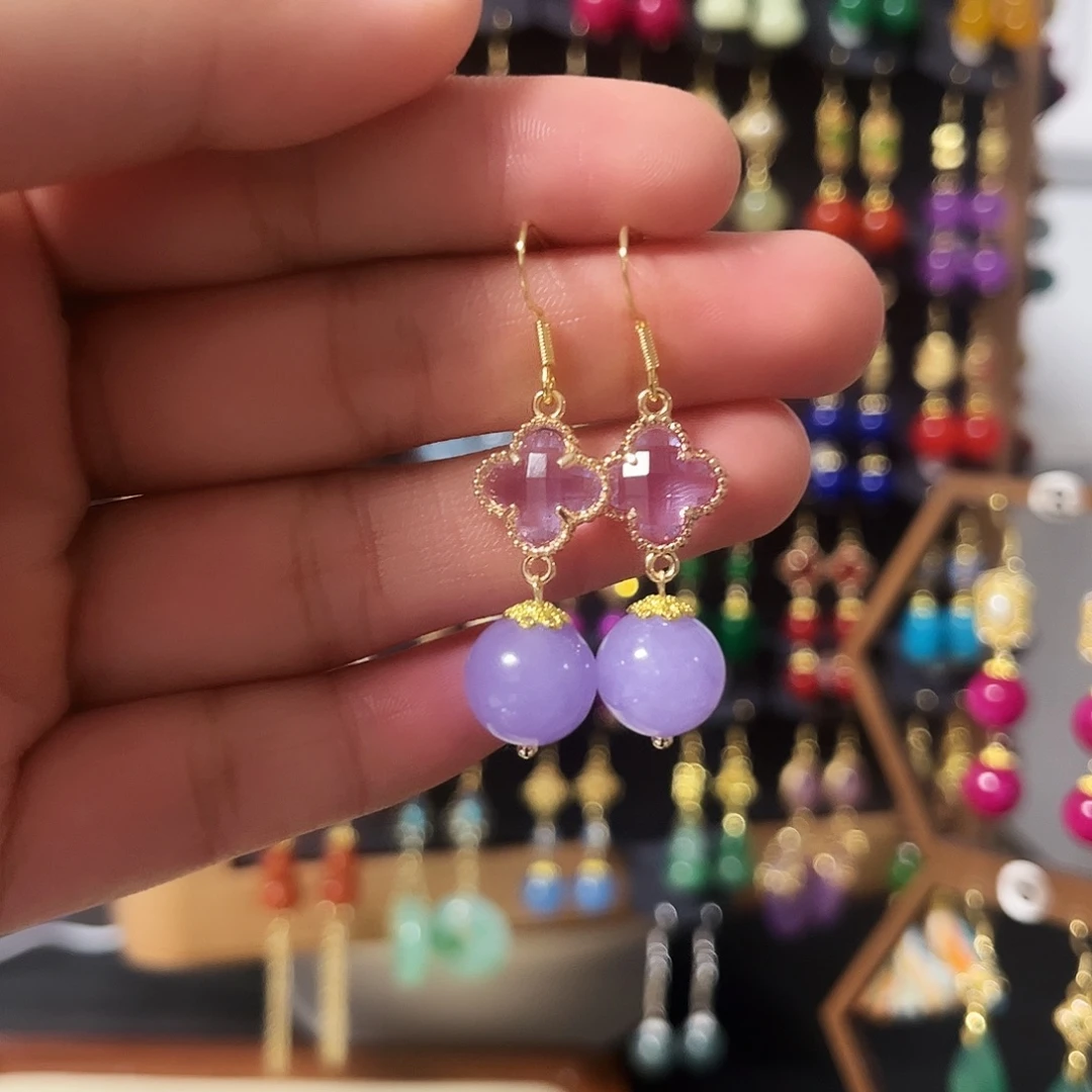 锆石纯铜925银耳饰