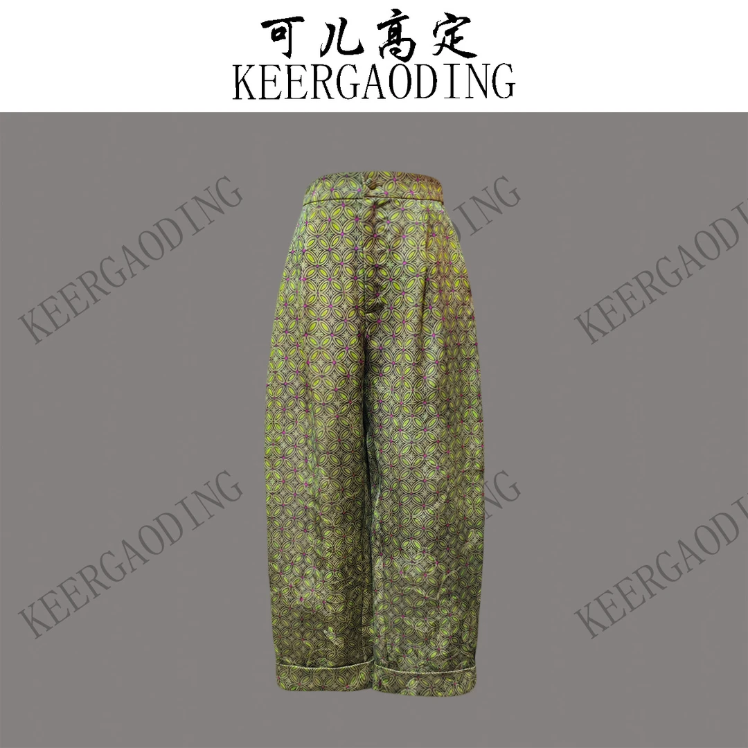 【可儿•高定】非遗香云纱高端新中式设计师款九分直筒裤BB-25515