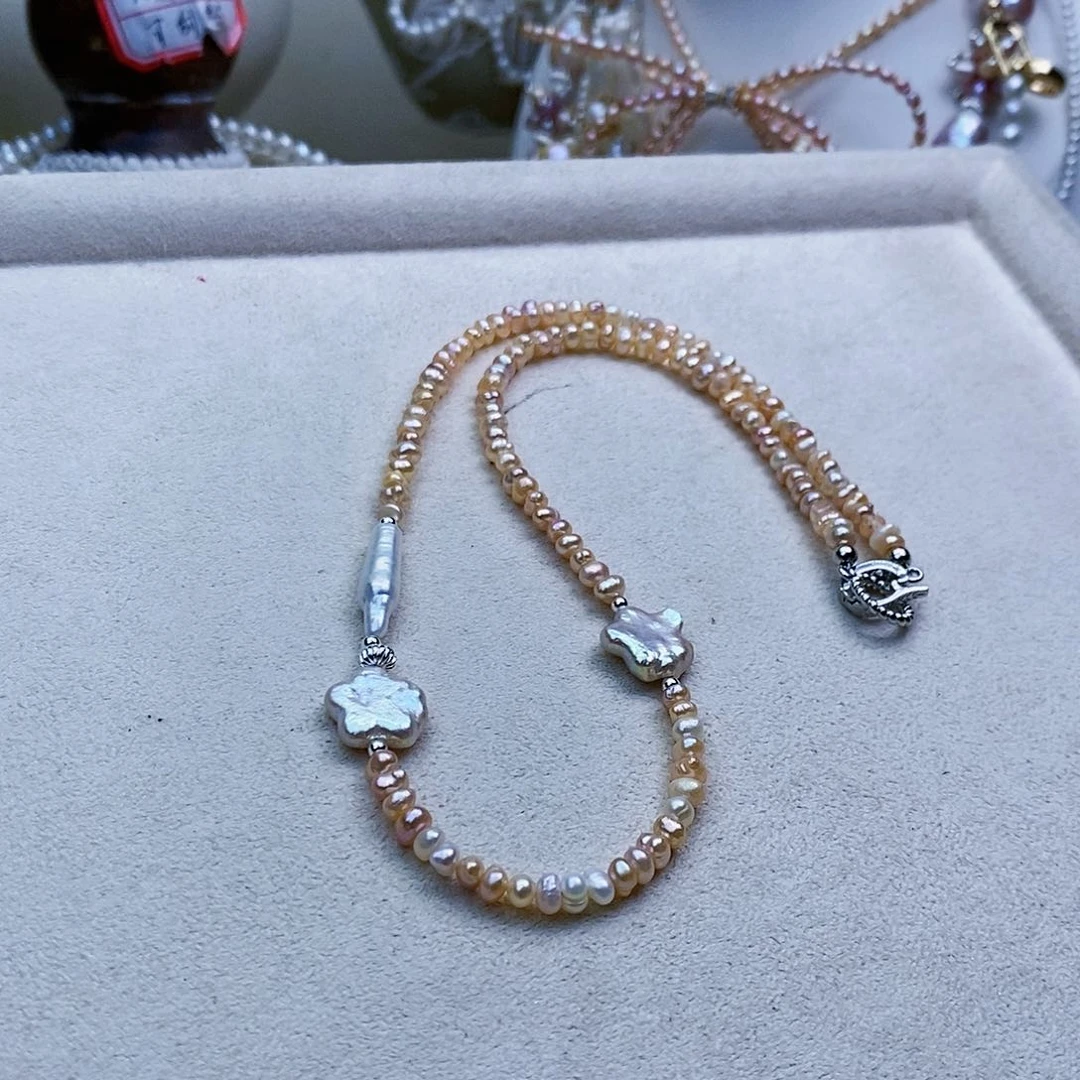 淡水珍珠颈饰银S925镶嵌