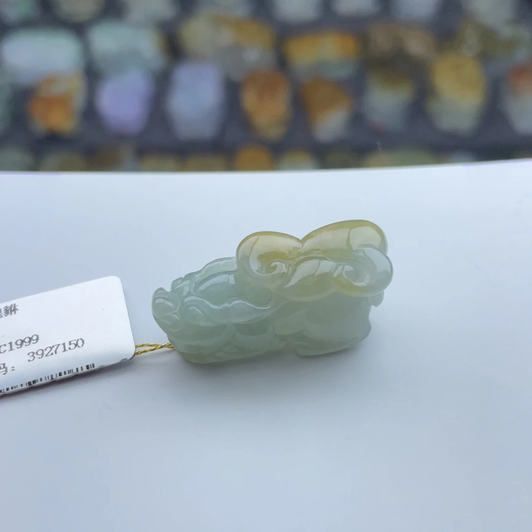 琴***控翡翠未镶嵌颈饰貔貅