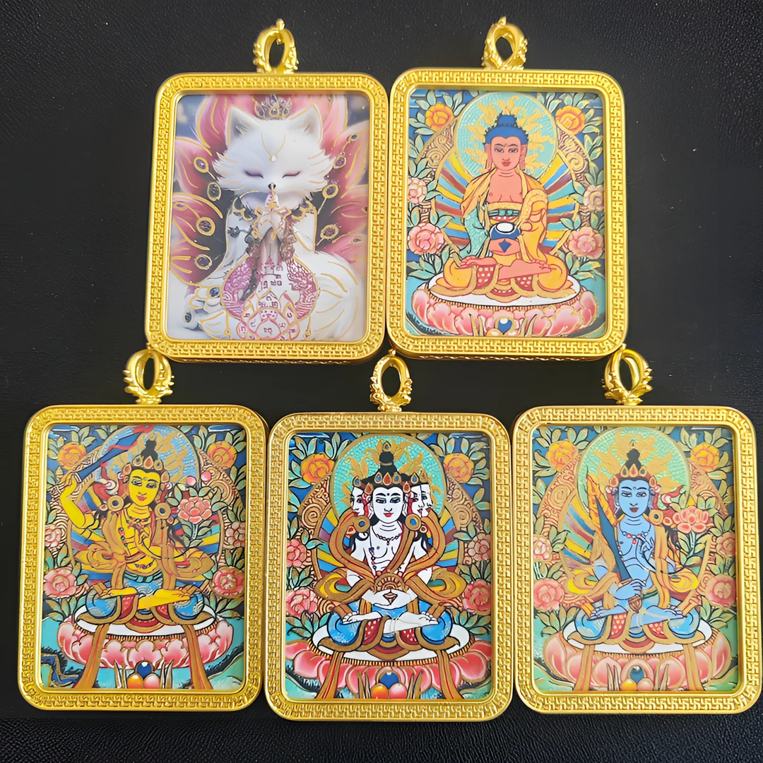 生肖黄金色边框唐卡