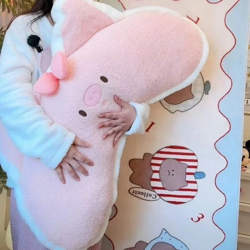 可爱粉猪靠枕长条抱枕女生睡觉夹腿床上腰靠玩偶公仔娃娃毛绒玩具