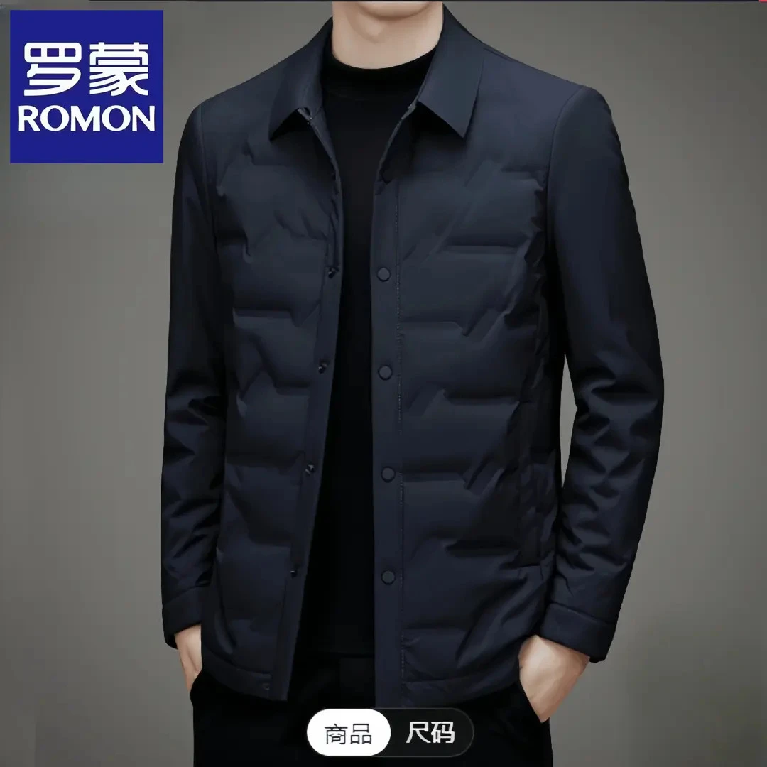 罗蒙轻薄短款羽绒服男加厚保暖休闲夹克男士秋冬季新款修身外套男