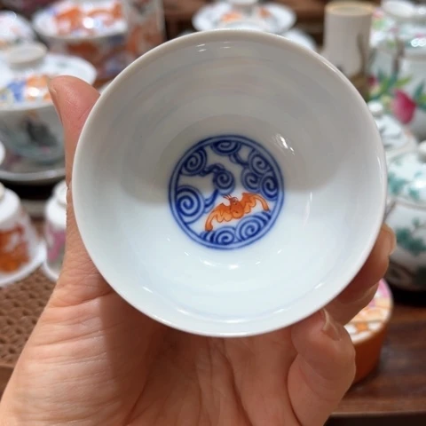 手绘茶杯盖碗壶承陶瓷