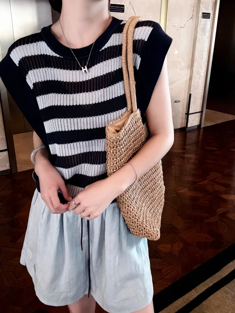 【O张小张CC】通勤休闲款圆领无袖针织衫66380