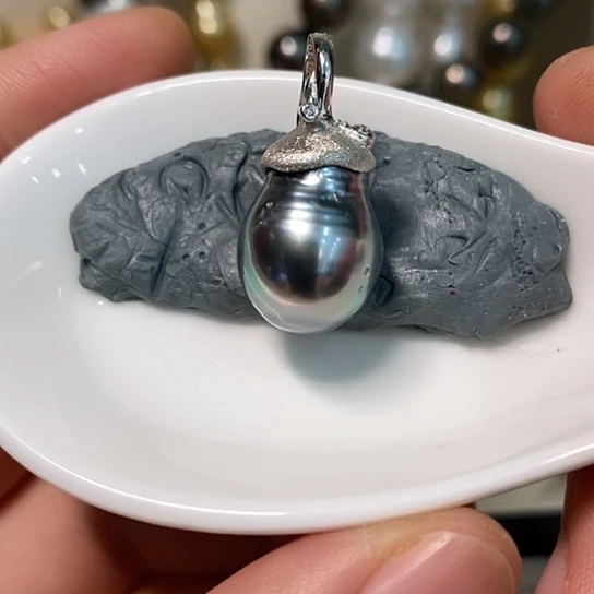 银S925镶嵌海水珍珠颈饰12.78