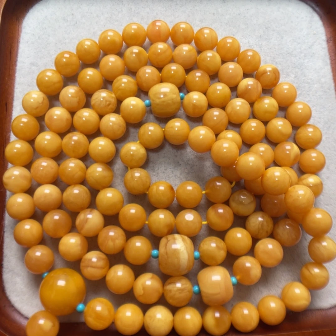 蜜蜡未镶嵌项链108