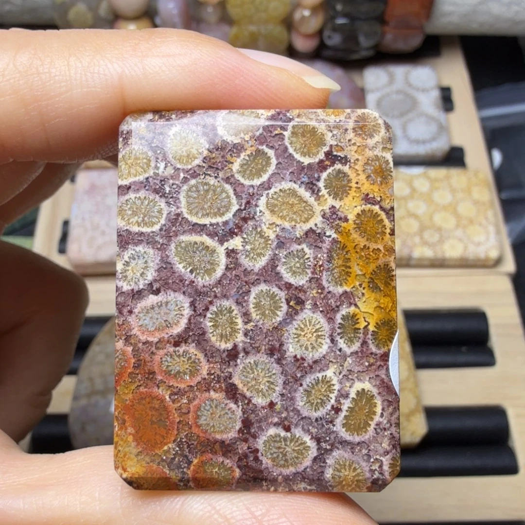 硅化玉未镶嵌浓郁紫黄花，有纹裂特价