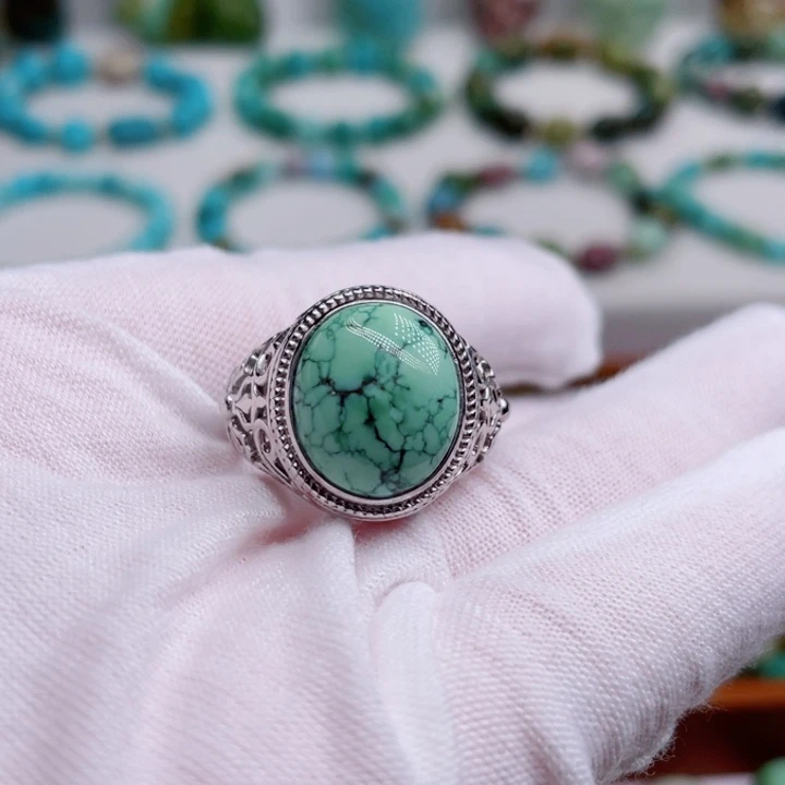 银S925镶嵌绿松石珠宝奇石